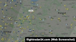 Самолет из Каракаса летит над Германией. Скрин сайта Flightradar